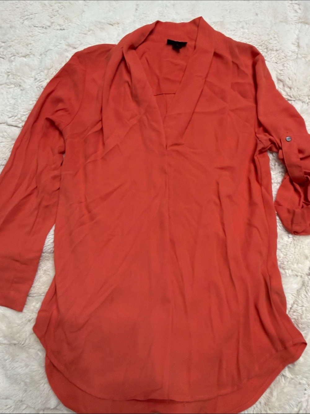 Mossimo Supply Co. Coral V-Neck Long Sleeve Tunic